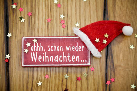 Stress vor Weihnachten: Schild 