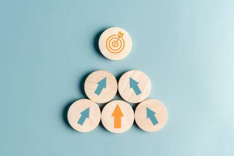 Stoffwechseltraining/Strategie: Pfeile, die auf Zielscheibe gerichtet sind.